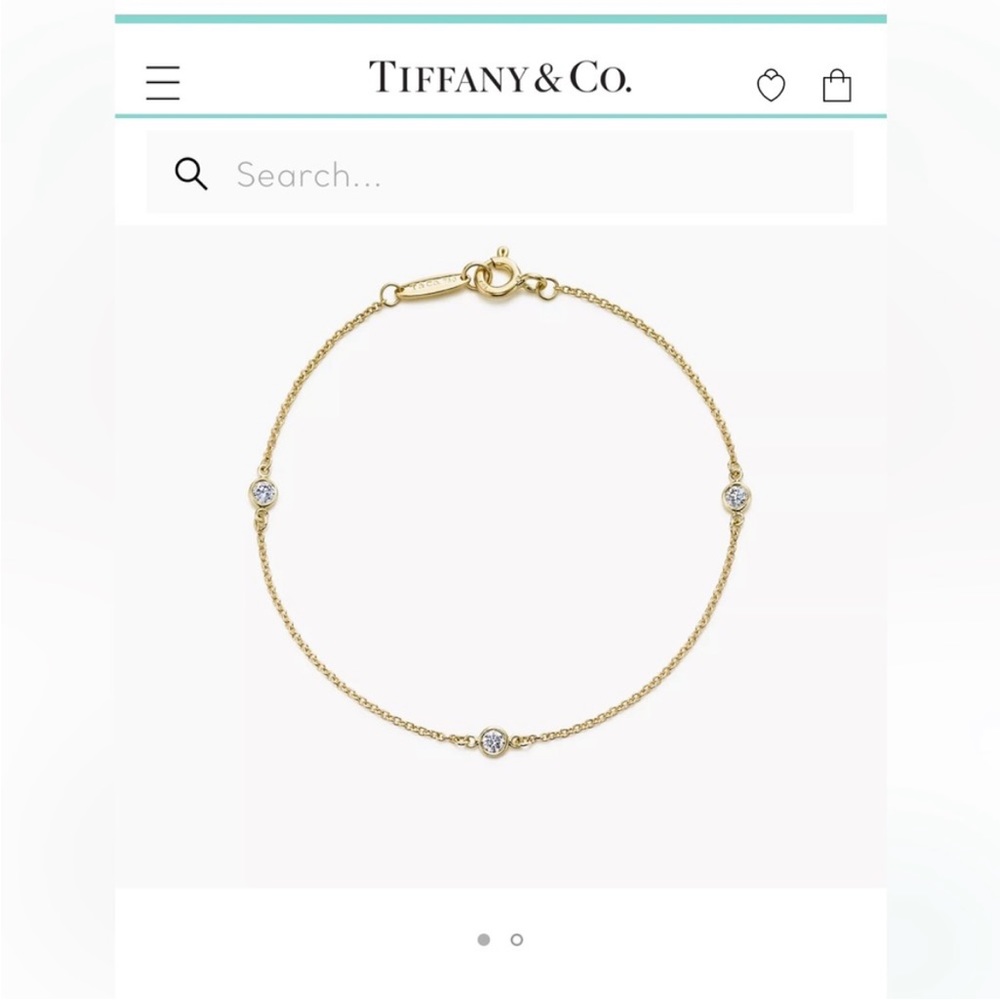 Tiffany & Co Elsa Peretti Diamonds by the Yard Bracelet 18k Yellow Gold 0.15 TCW